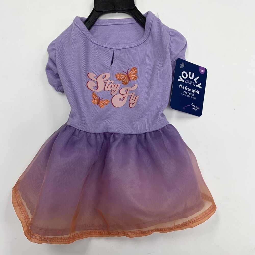 Youly Pet Dog Dress The Free Spirit XS Lavender‎ & Orange Cotton/Polyester